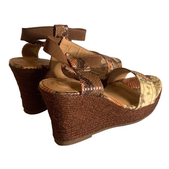 Comfort Est 1946 Womens Animal Print Platform Wedge Sandals Size 9M 4" Heel - Picture 8 of 16
